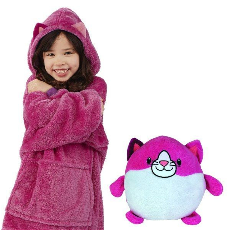 Winter Warm TV Blanket with Sleeves Big Pocket Fleece Family Sherpa Hoodies Oversized Flannel Soft Hooded Robe Blankets Pullover alx