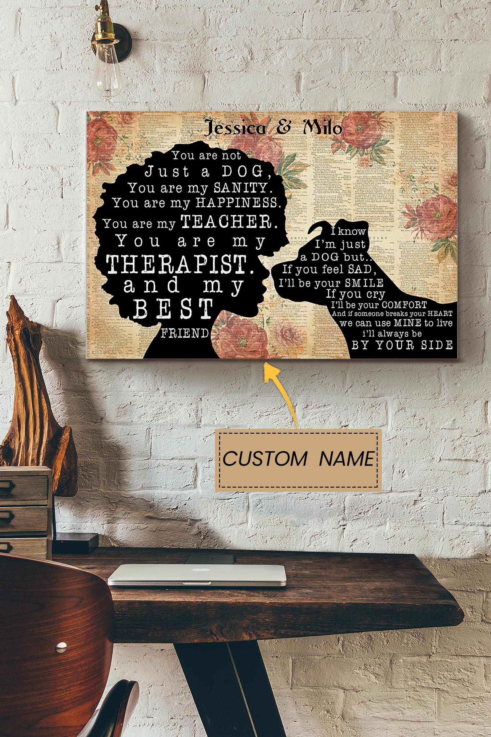 Dog And Girl Personalized Poster – Animal Wall Art – Gift For Dog Lover Dog Foster Puppy Fan Poster