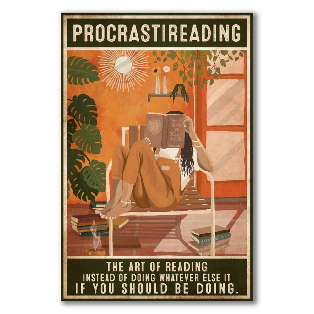 Procrastireading The Art Of Reading Instead Of Doing Whatever Else It If You Should Be Doing Canvas And Poster, Canvas Prints, My Poster Wall, Canvas Wall Art, Wall Decor Visual Art, Halloween Gift, Happy Halloween