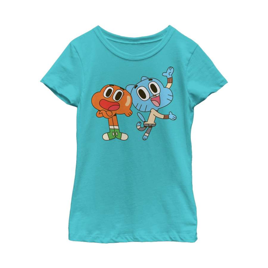 The Amazing World of Gumball Girl’s Darwin and Gumball Grin T-Shirt