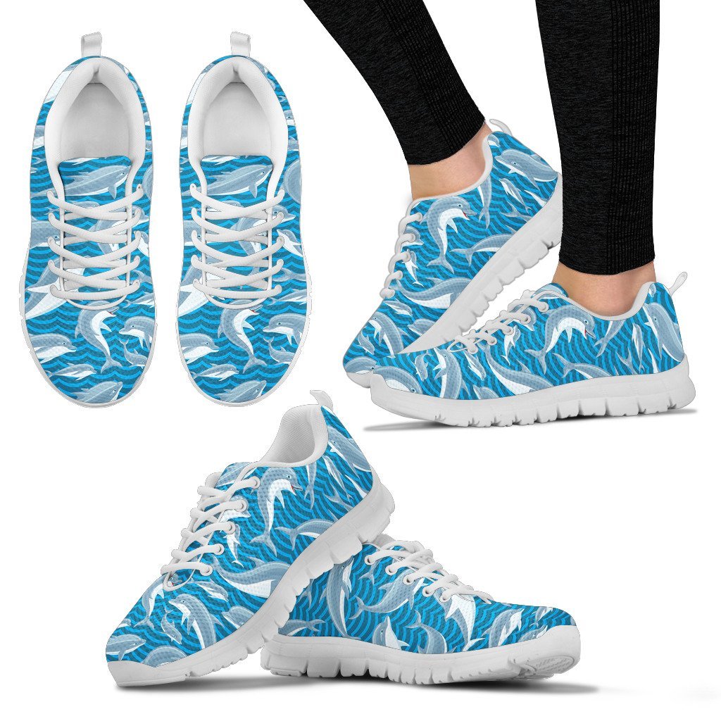 Dolphin Cute Print Pattern Women Sneakers