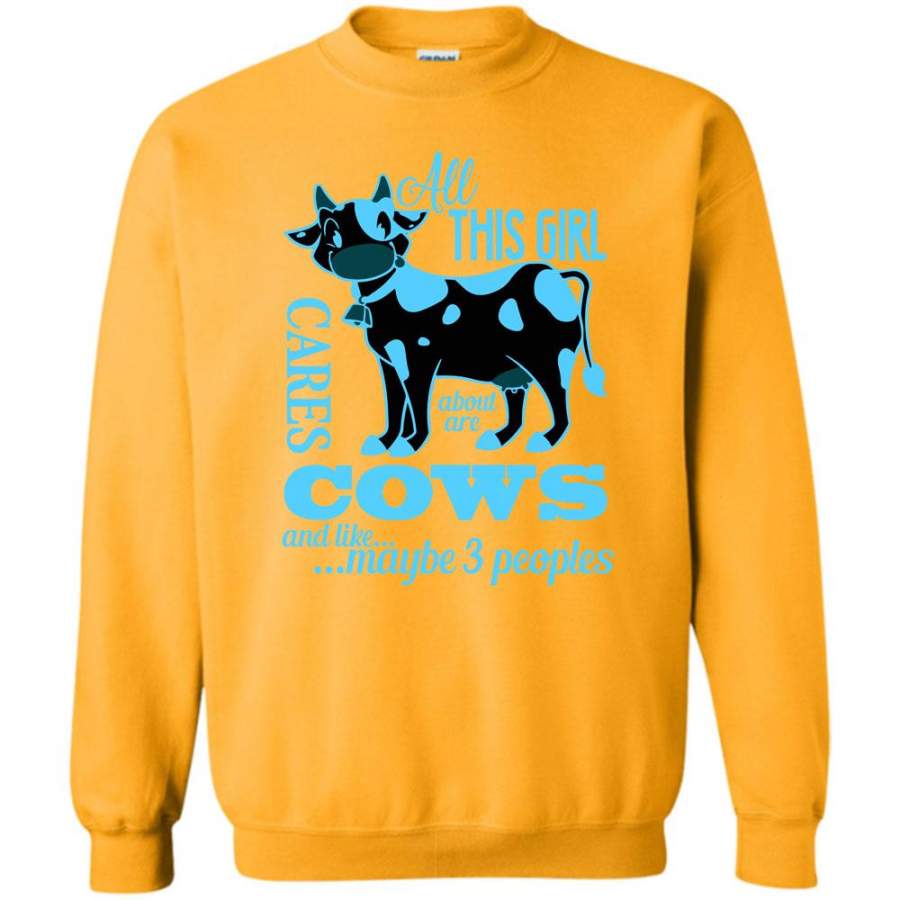 Coolest Cow Lovers T Shirt, All This Girl Cares About Are Cows Sweatshirt