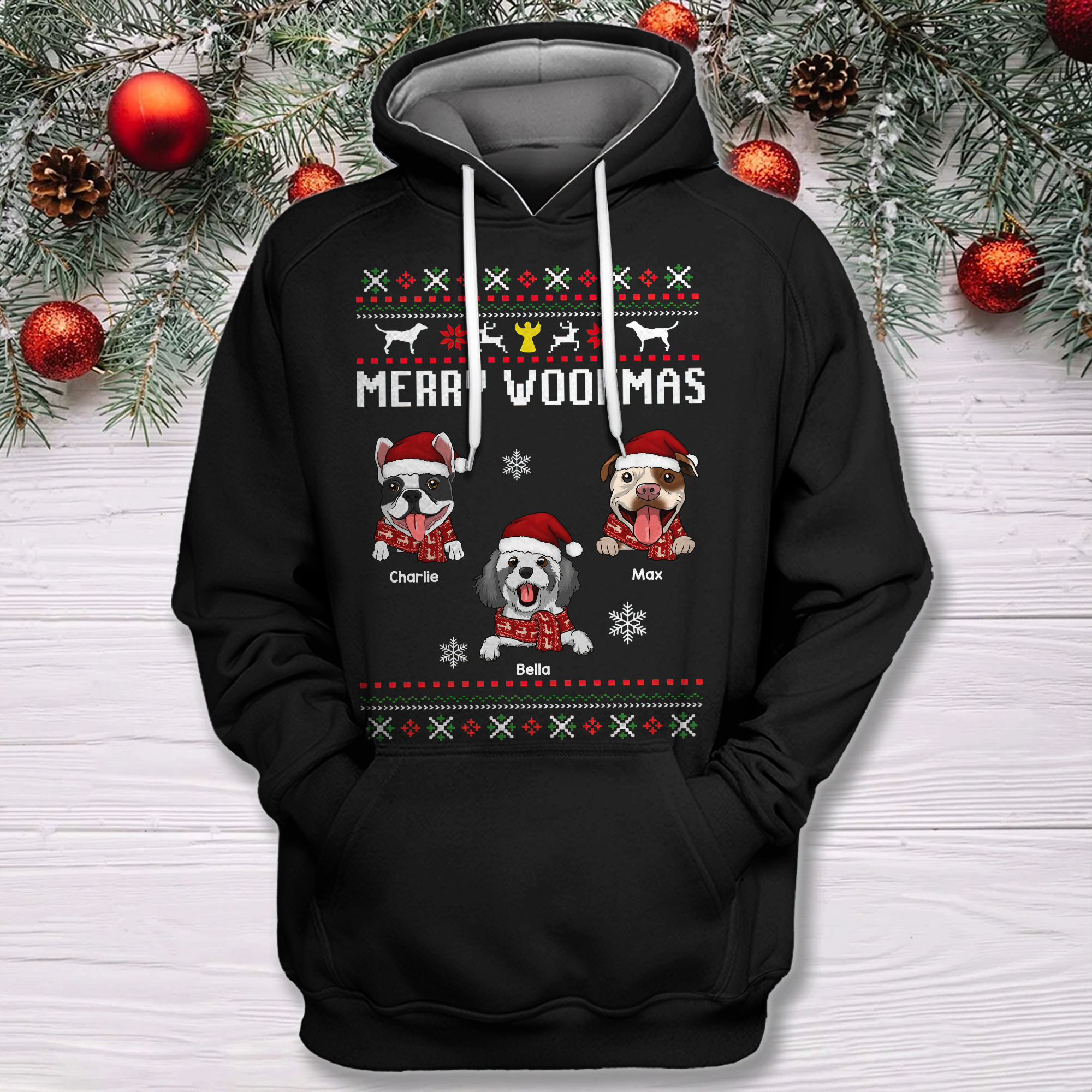 Merry Woofmas Personalized Dog Breed 3D All Over Print Ugly Sweater, Christmas Gifts For Dog