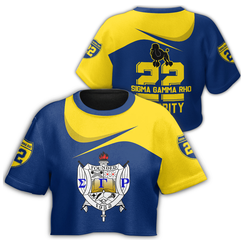 Sorority Tshirt – Sigma Gamma Rho Curve Style Croptop Tshirt