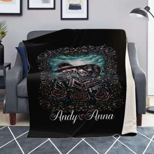 To My Only Love Skull Couple Andy Anna Soft Cozy Lightweight Premium Blanket