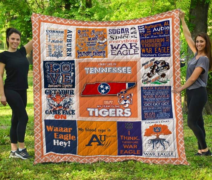 Auburn Tigers Tennessee 3D Quilt Blanket, Fleece Blanket