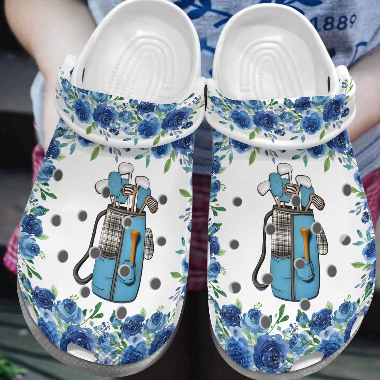 Golf Personalized Clog, Custom Name, Text, Color, Number Fashion Style For Women, Men, Kid, Print 3D Floral Golf