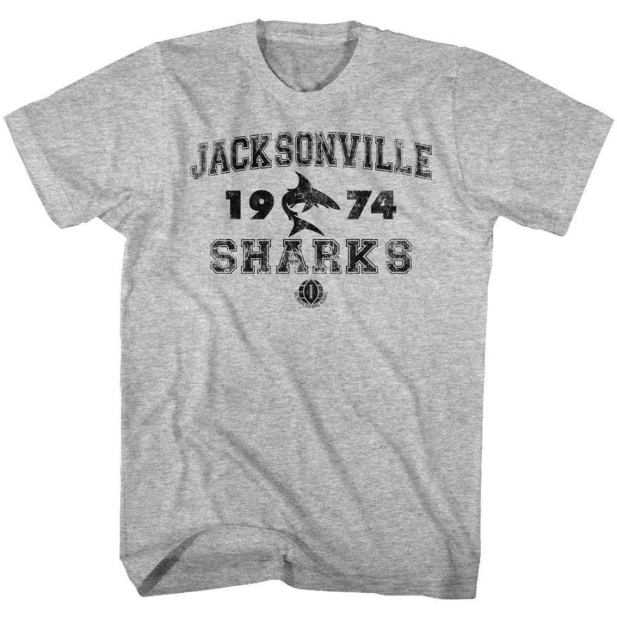 WFL-SHARKS!!!!-GRAY HEATHER ADULT S/S TSHIRT