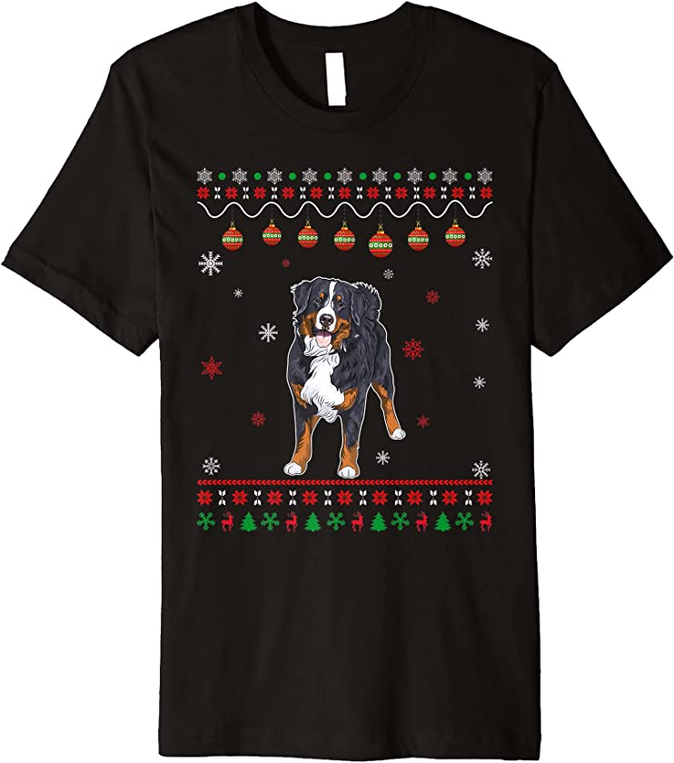 Bernese Mountain Dog Ugly Design Matching Ugly Christmas Premium T-Shirt