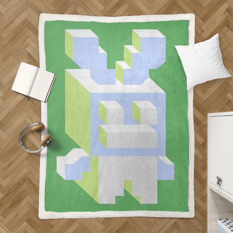 Pixel Bunny 02 – Pop Art Sherpa Fleece Blanket