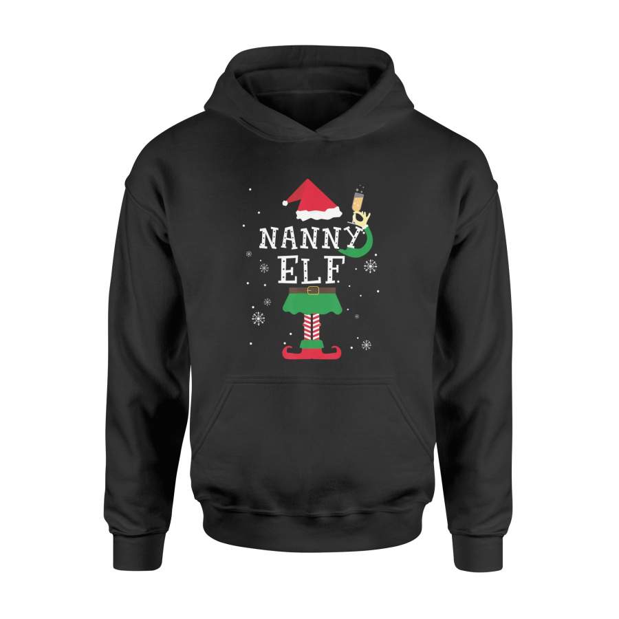 Nanny Elf Matching Family Christmas T-Shirt Pajamas Elves – Standard Hoodie