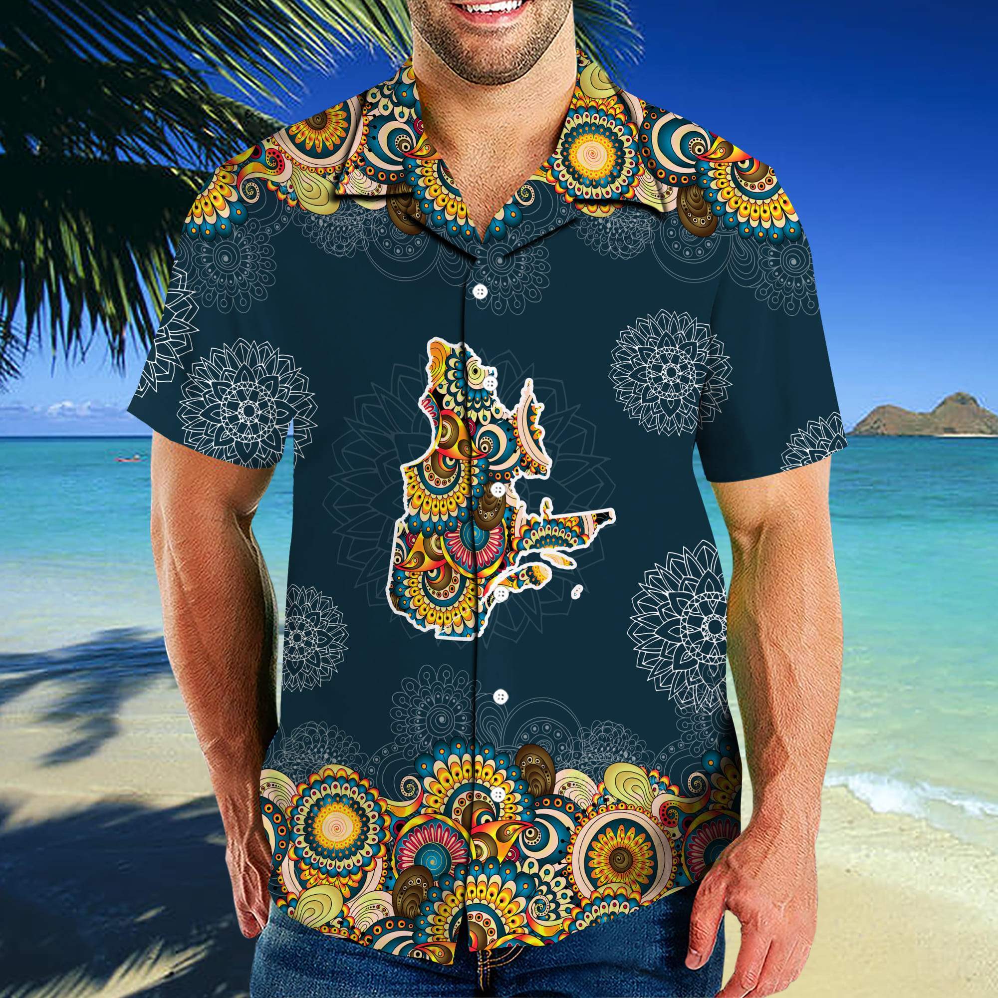 Quebec Map- Mandala Hawaii Shirt Hht10042106
