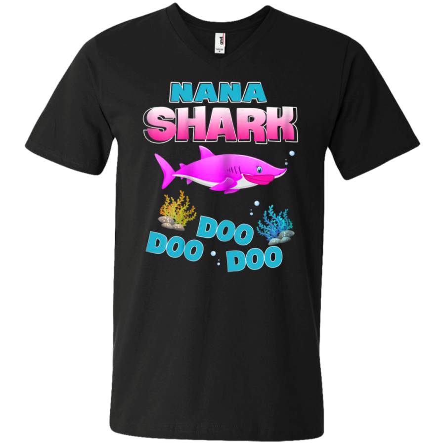 AGR nana Shark Doo Doo Doo – Mothers Day Unisex V-neck