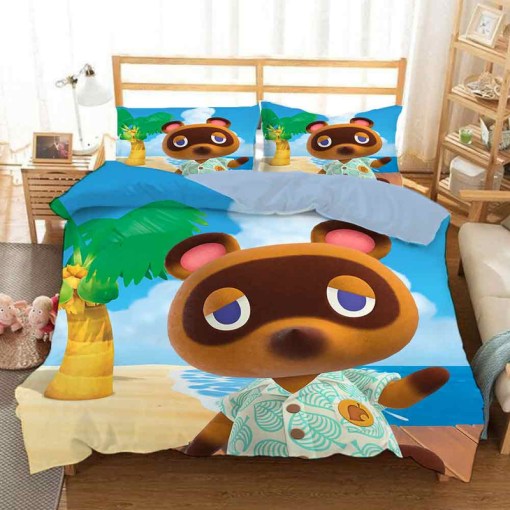 Animal Crossing Tom Nook 3 Duvet Cover Pillowcase Home Decor 3D Bedding Set Decor 9810