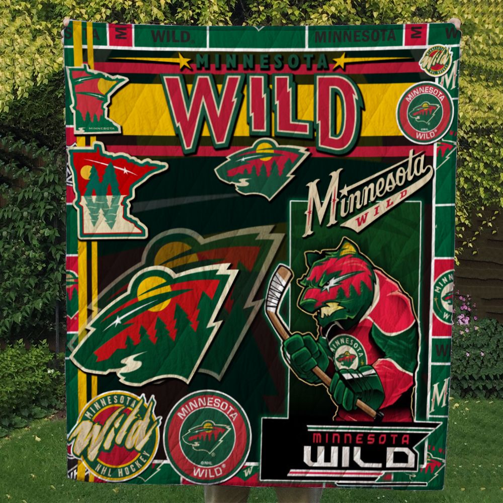 Minnesota Wild Quilt & Fleece Blanket – Gift For Christmas