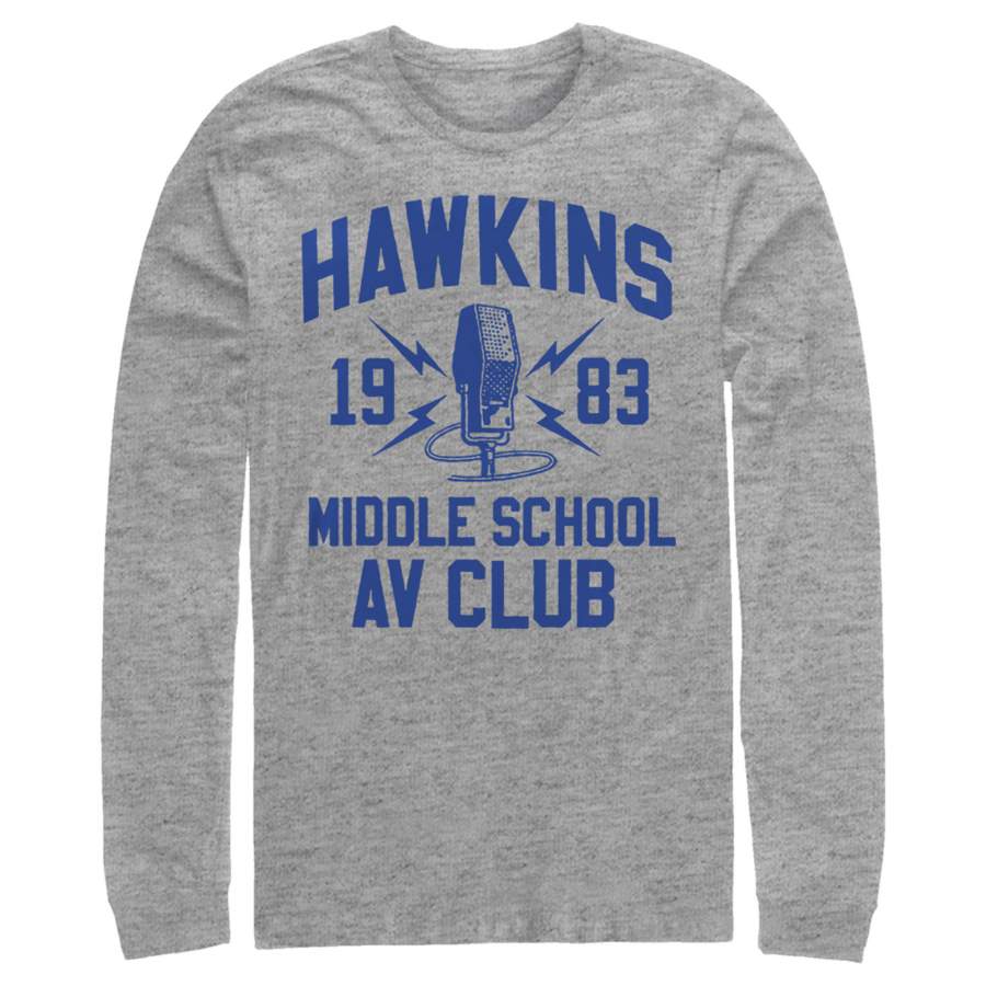 Stranger Things Men’s Hawkins AV Club 1983  Long Sleeve Shirt