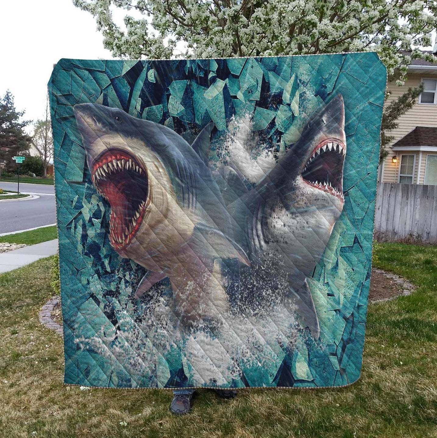 3D Shark Hvt160802 Quilt Blanket Sleepy