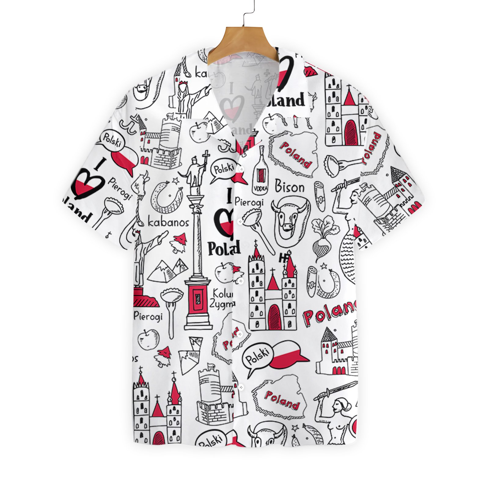 I Love Poland Doodle 0207 Hawaii Shirt Ha53672