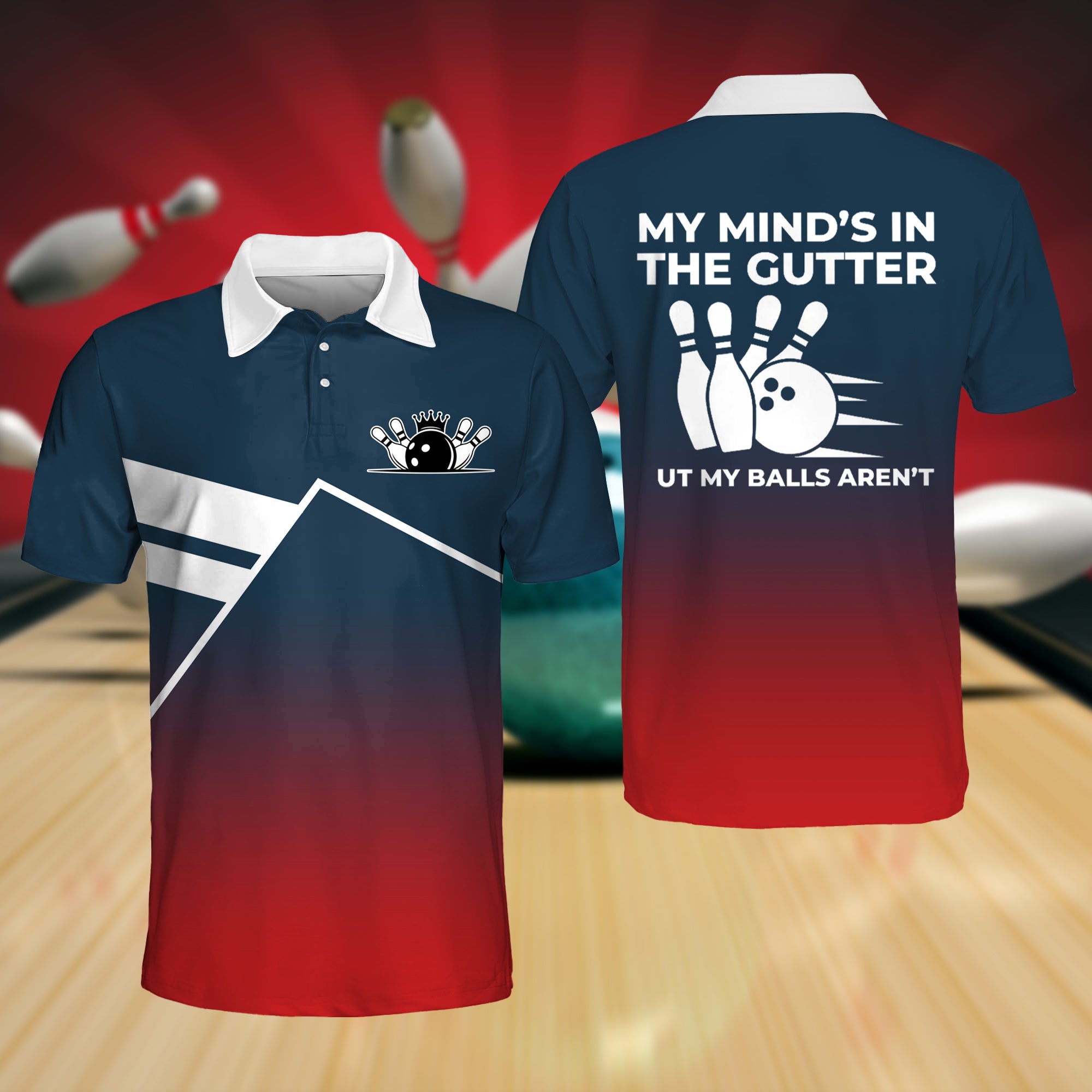 Bowling My Mind’S In The Gutter But My Balls Aren’T 3D Polo Shirt