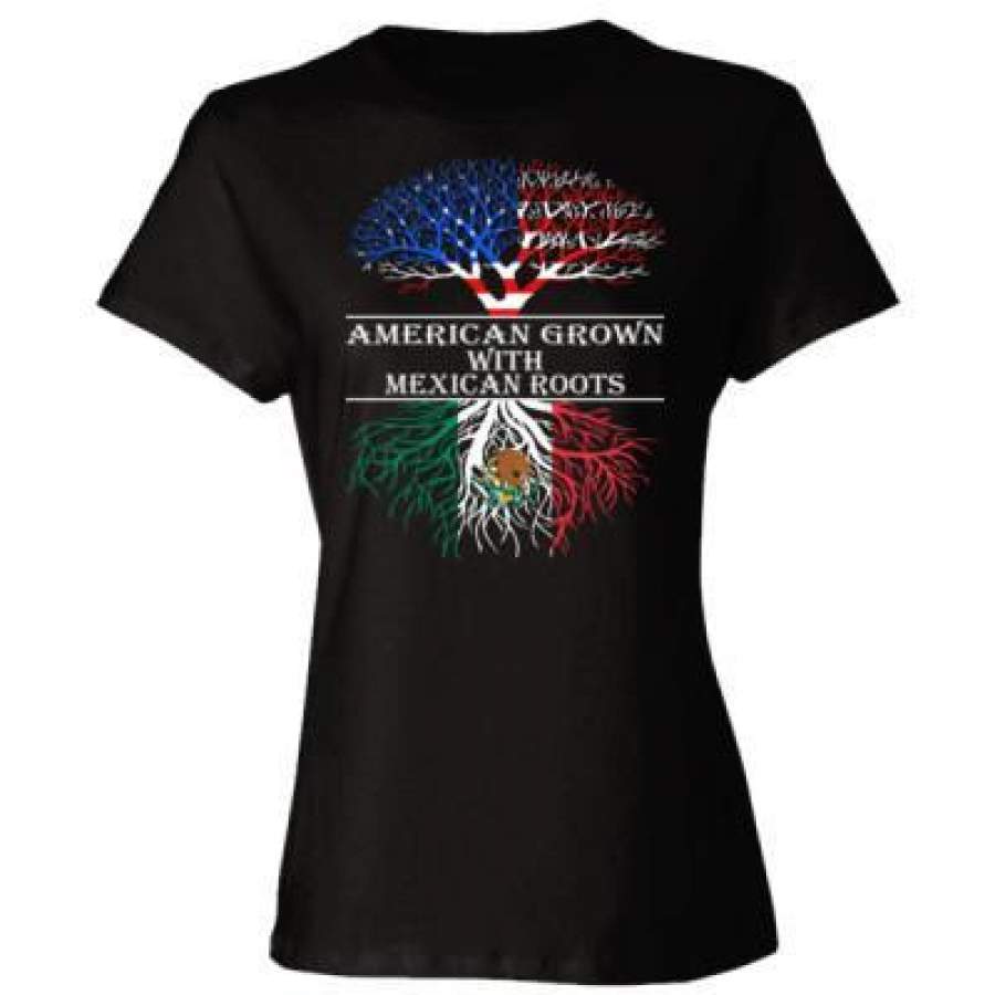 AGR American Grown With Mexican Roots – Ladies’ Cotton T-Shirt