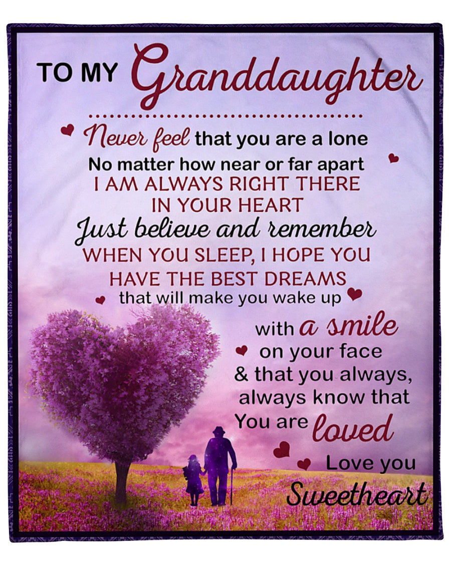 To My Granddaughter Just Believe And Remember Blanket Gift For Granddaughter From Grandpa Birthday Gift Home Decor Bedding Couch Sofa Soft And Comfy Cozy