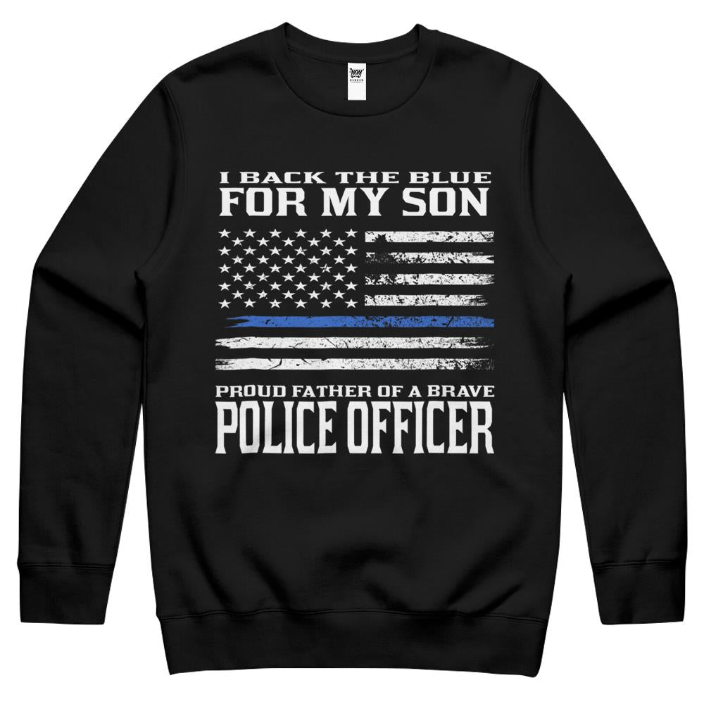 Proud Father Of Police Officer Son Crewneck Sweatshirt