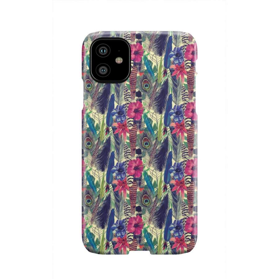 Peacock Feather Floral Pattern Print Iphone & Android Phone Cases