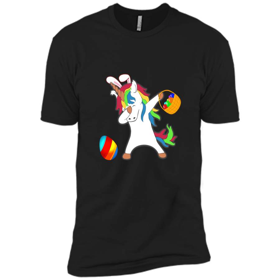 Easter Bunny Dabbing Unicorn Tshirt Easter Egg Basket Tee Next Level Premium Short Sleeve Tee