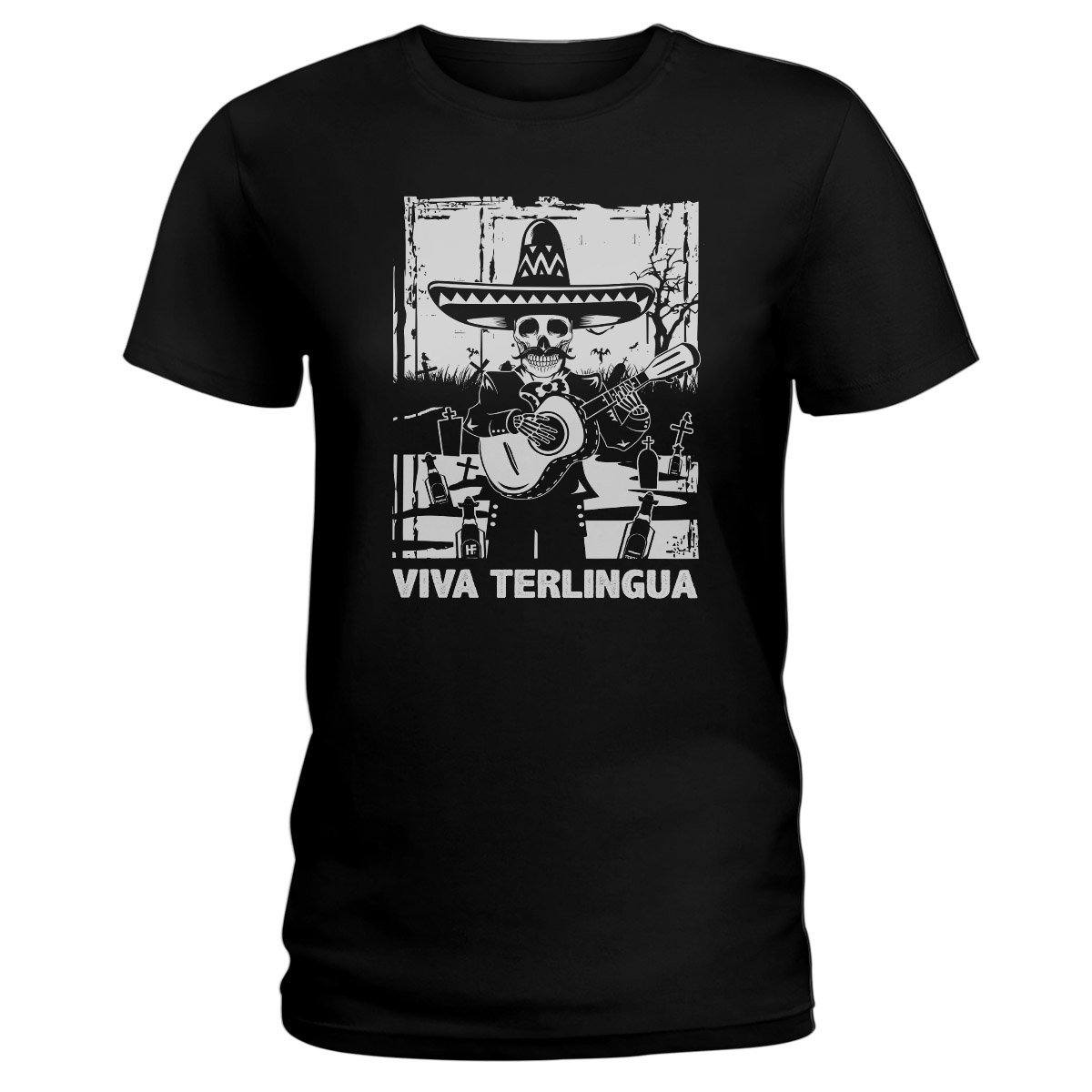 Viva Terlingua Skull Tequila Skull Shirt, Skull Lover Ladies T-Shirt