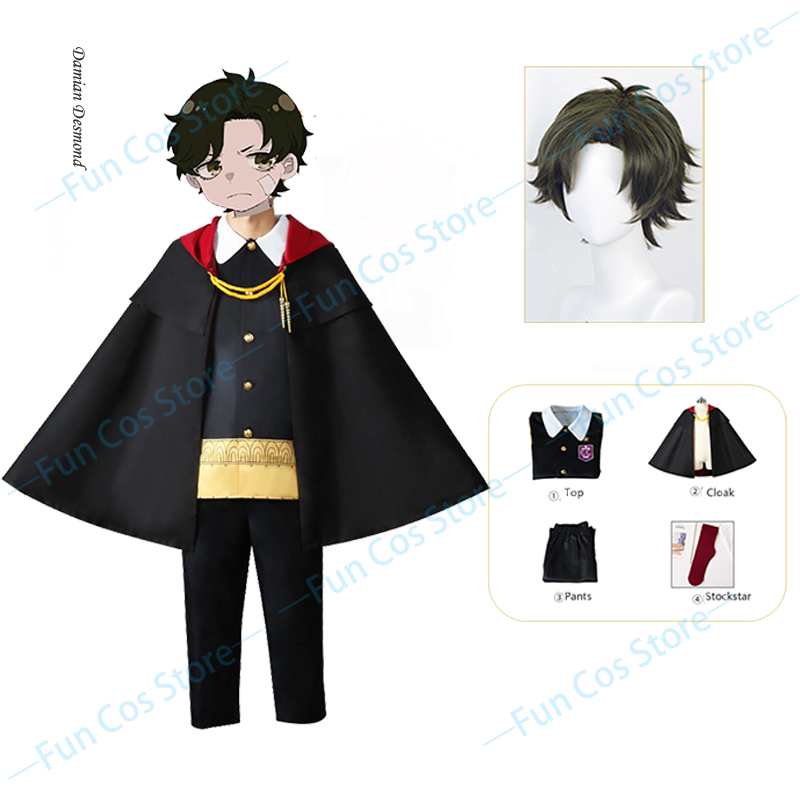 Anime Spy X Family Cloak Anya Forger Damian Desmond Cosplay Costumes Wig Imperial Scholar Black Cape School Uniform Eden Academy alx