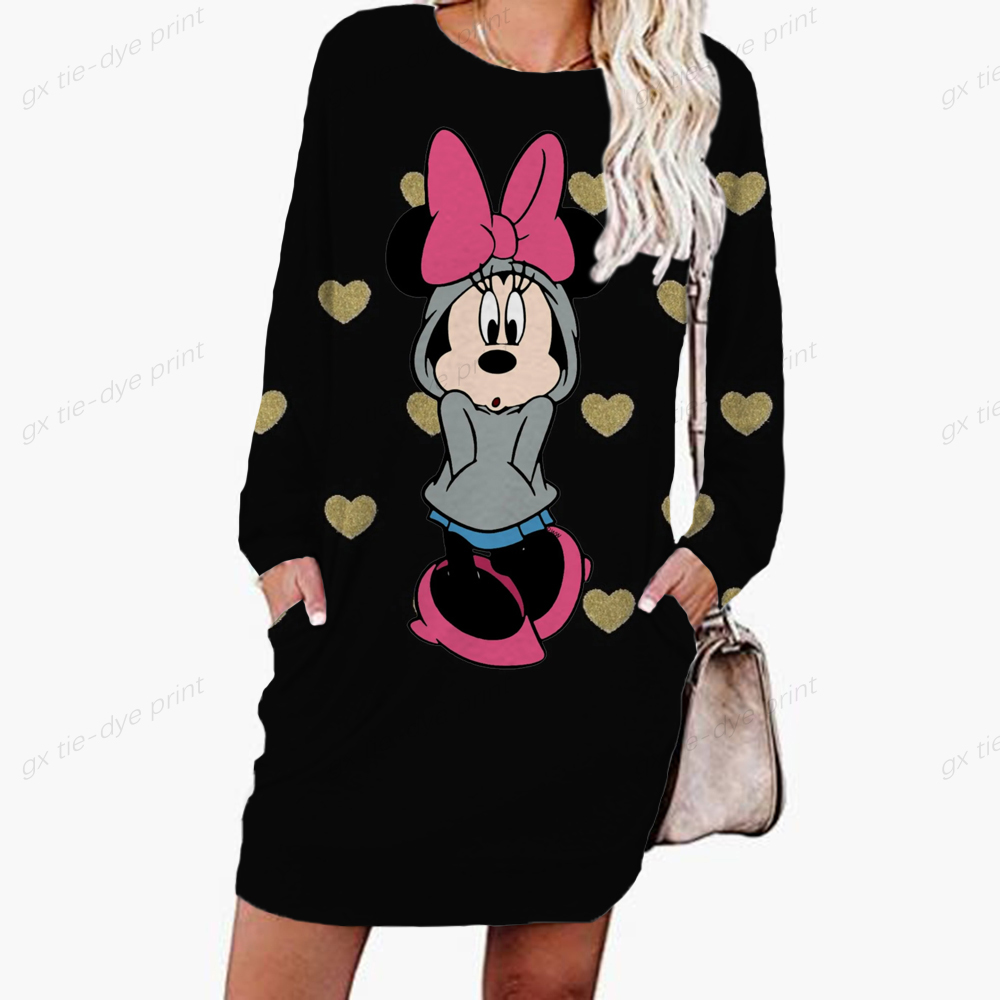 Women Sweatshirts Cute Disney Mickey Minnie Print Autumn Top Harajuku Sweater Long-Sleeve Female Kawaii Clothes Sudaderas Mujer alx