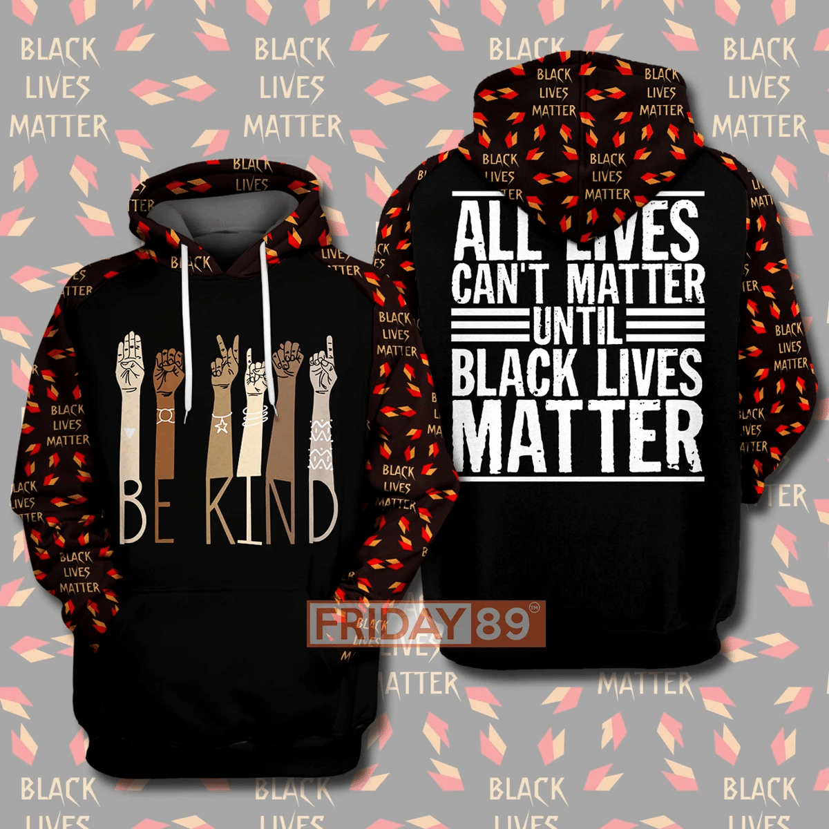 Blm T-Shirt Be Kind Black Lives Matter 3D Print T-Shirt Hoodie Adult Full Print