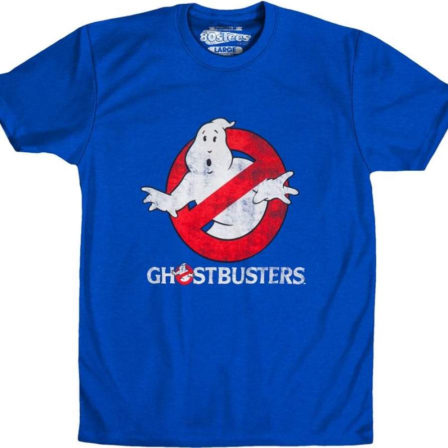 Royal Distressed Ghostbusters Logo Shirt