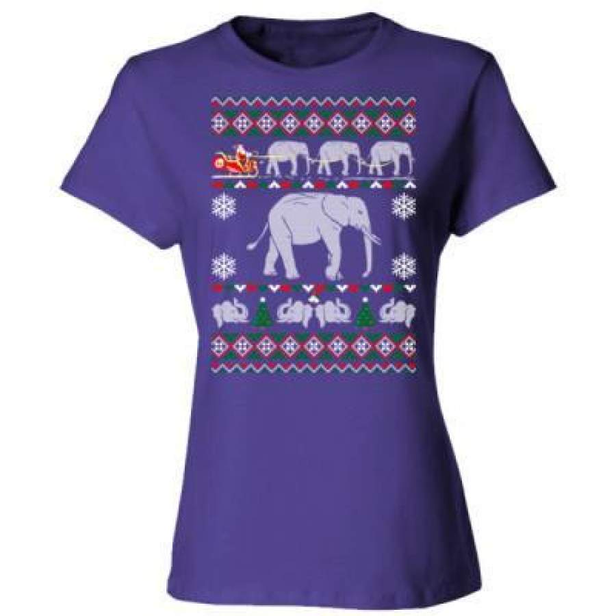 AGR Elephant Ugly Christmas Sweater – Ladies’ Cotton T-Shirt