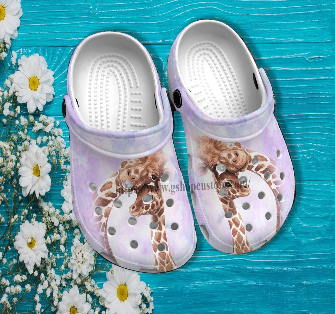 Giraffe Mom Daughter Croc Shoes Gift Step Daughter- Giraffe Girl Lover ...