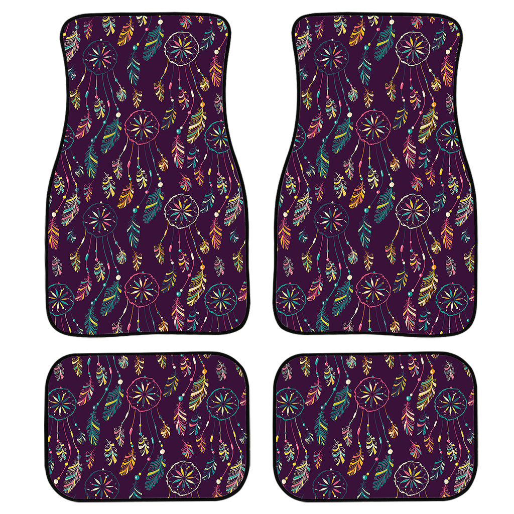 Purple Bohemian Dream Catcher Print Front And Back Car Floor Mats, Front Car Mat