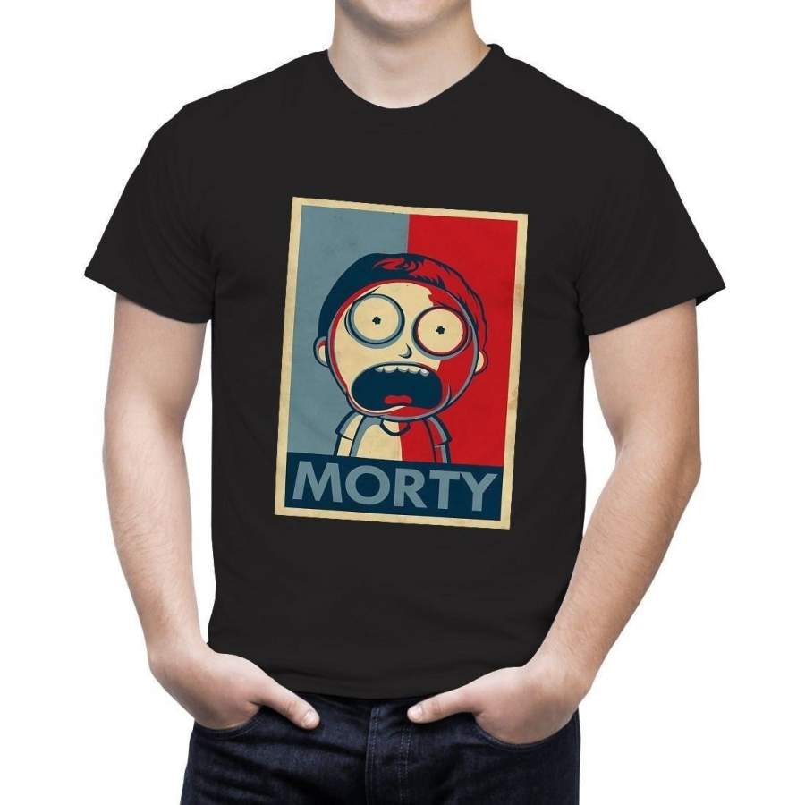 Rick and Morty Morty Hope Poster Mens Fashion Casual T-shirt Round Neck Short Sleeves T Shirt Cool Tops Clothing