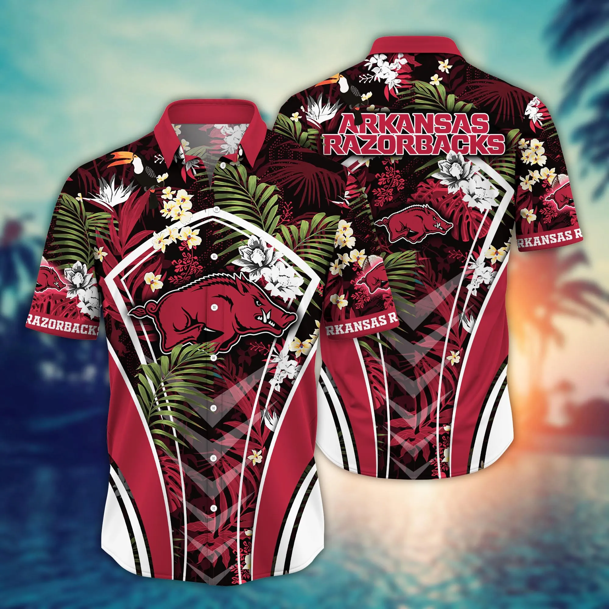 Arkansas Razorbacks NCCA Hawaiian Shirt Warm Nights Aloha Shirt