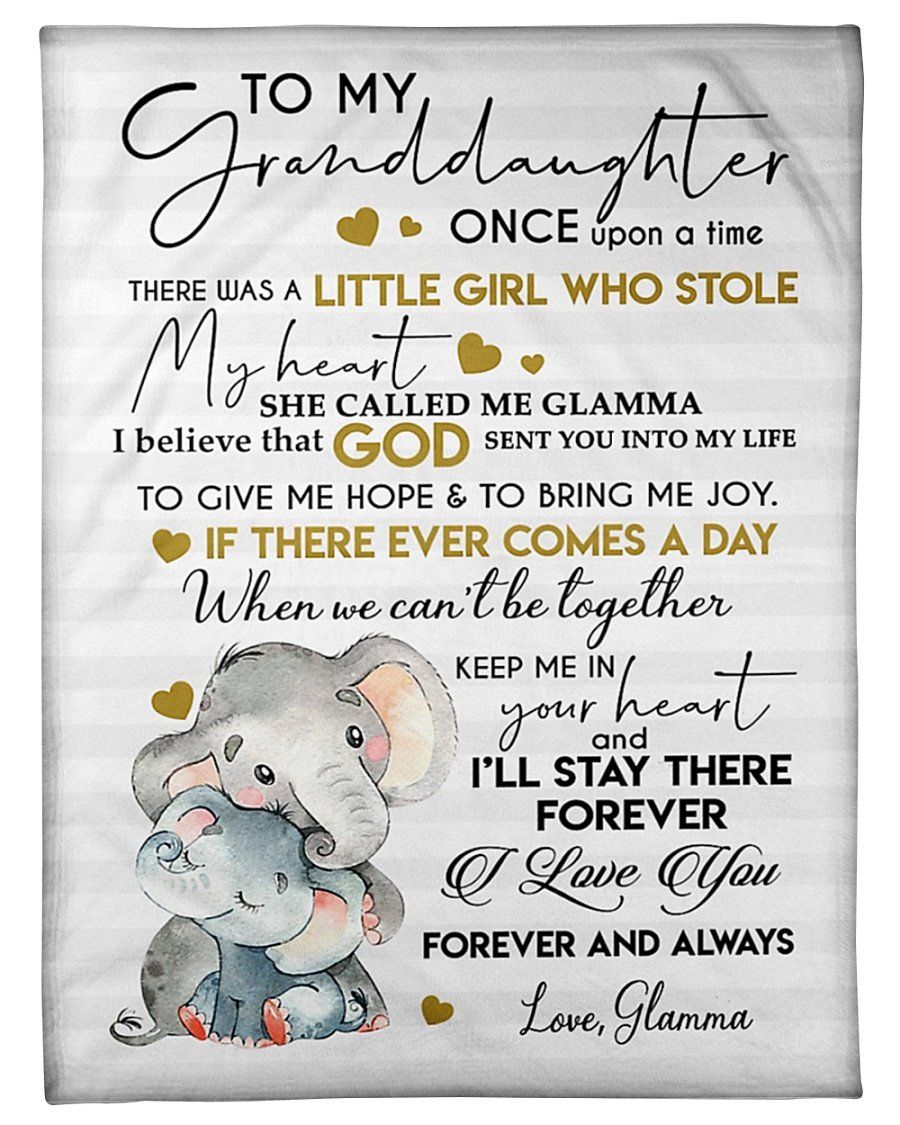 Grandma Gift For Granddaughter Ill Stay There Forever Elephant Fleece Blanket Sherpa Blanket