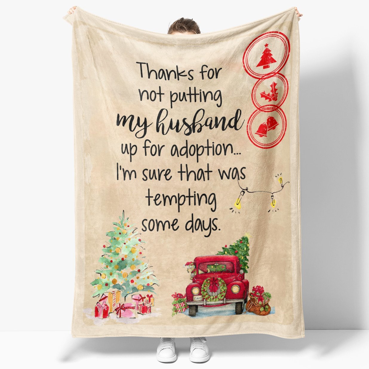 Thanks For Not Putting My Husband Up For Adoption Blanket, Happy Mother’s Day Ideas, Meaningful Mother’s Day Gift, Home Decor Bedding Couch Sofa Soft and Comfy Cozy