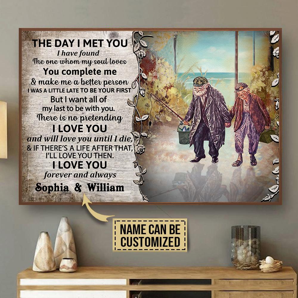 Aeticon Gifts Personalized Fishing I Met You Canvas Mom Dad Gift Home Decor