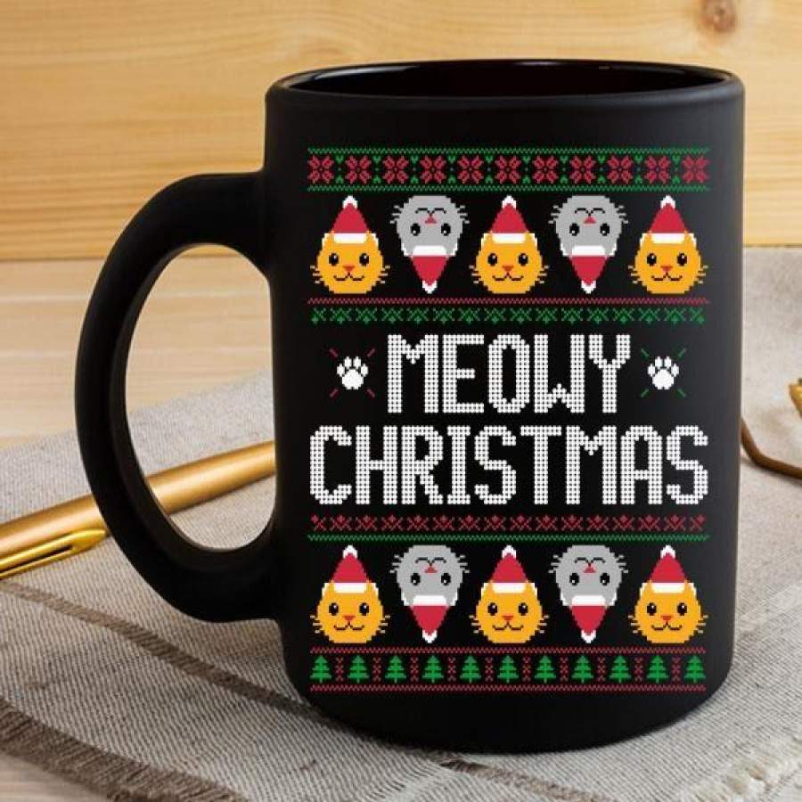 Ugly Christmas Sweater – Cat 11 oz Mug