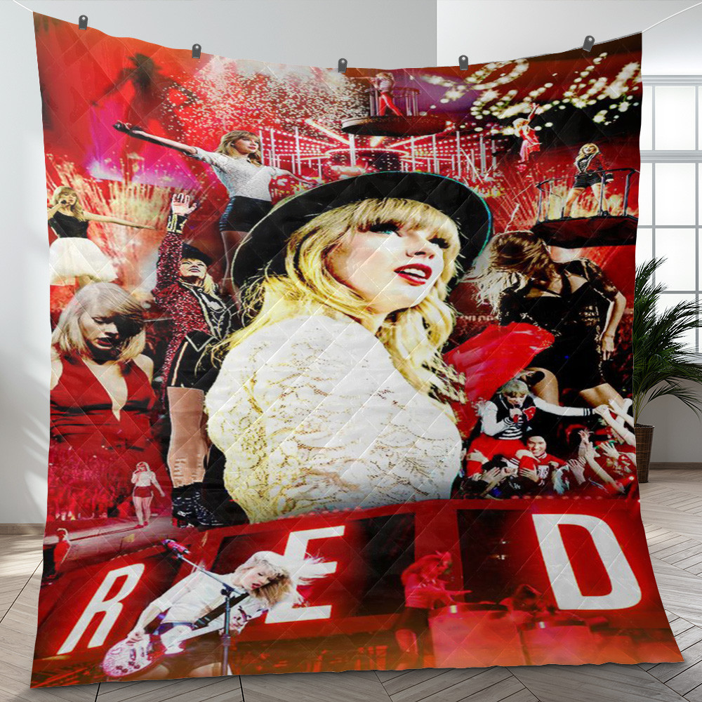 Taylor Swift Fan Gift, Taylor Swift Red Album Quilt Blanket