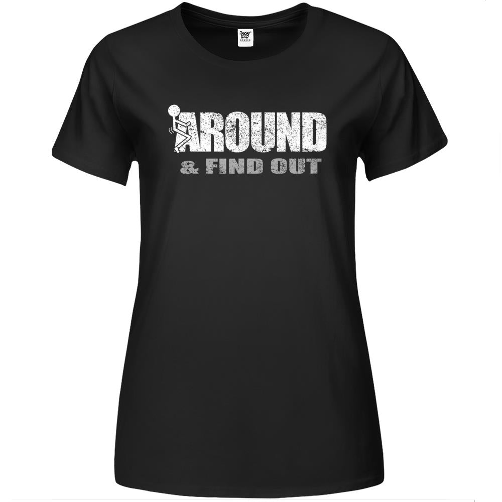 Fuck Around And Find Out Men Funny Christmas Holiday Premium Womens T Shirts