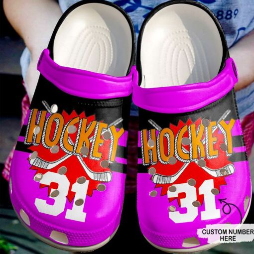 Hockey Personalized Fan Sku 1370 Custom Sneakers Personalized Name Crocss Clogs Shoes For Men Women Kids