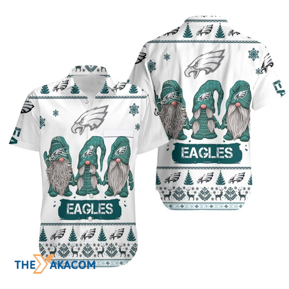 Philadelphia Eagles Christmas Gnomes Gift For Fan Nfl Short Sleeve Hawaii Shirt Ha6242