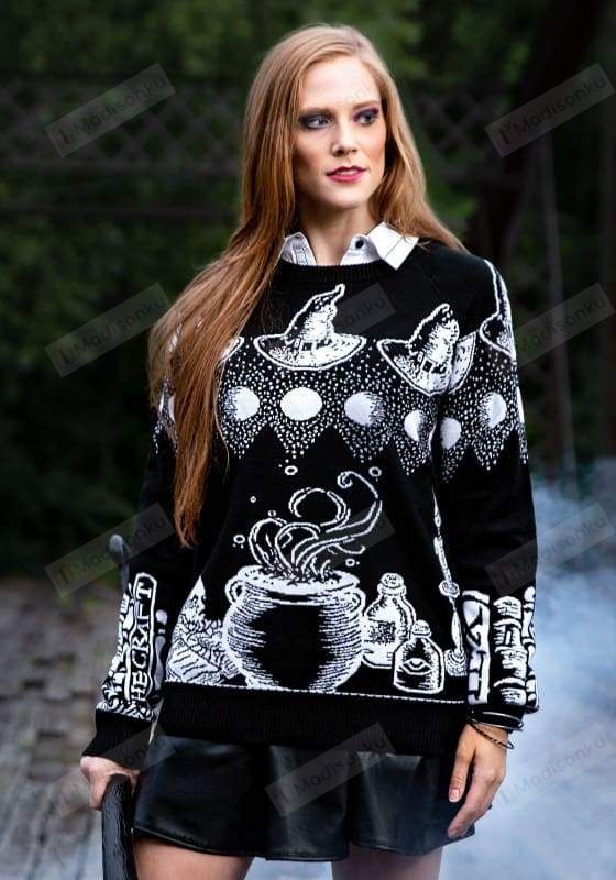 Witch Spellcraft And Curios Halloween Ugly Christmas Sweater, All Over Print Sweatshirt