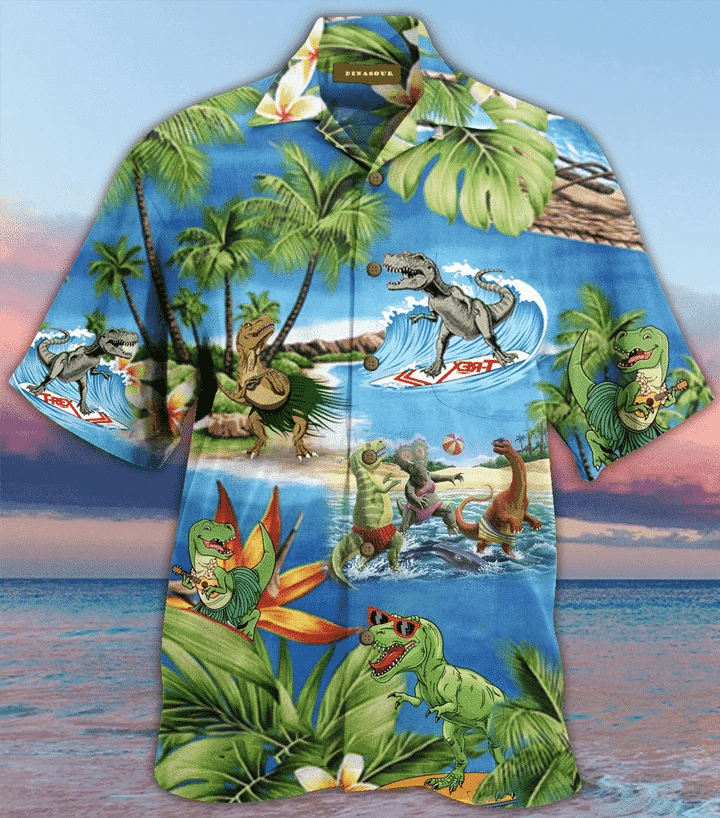 Get Here Funny Dinosaur Lover Hawaii Aloha Shirts Ha48782