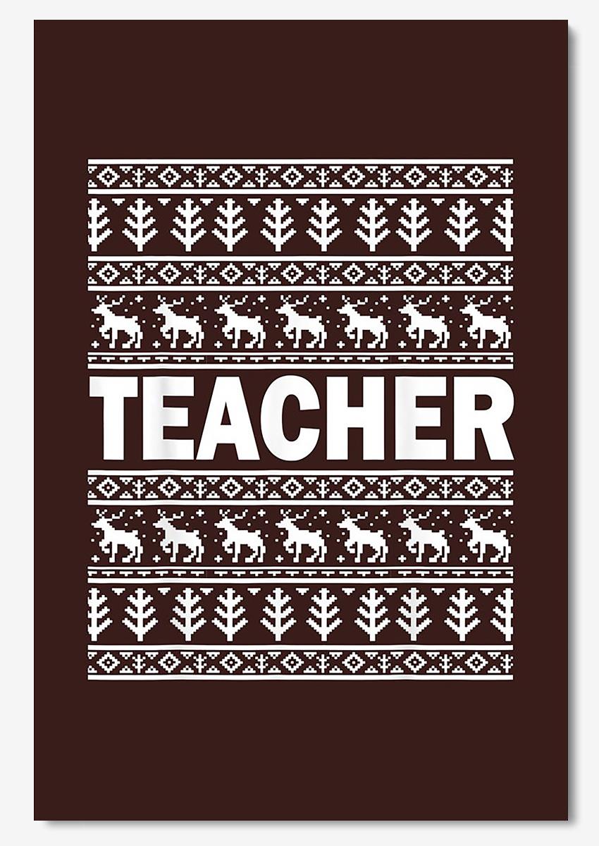 Teacher Ugly Christmas Sweaters Matching Family Fu Wall Art Gift For Teacher Christmas Poster