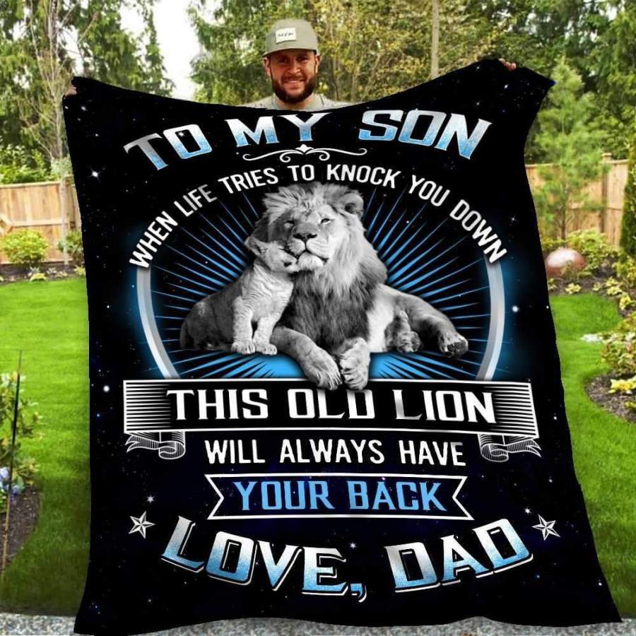 This Old Lion Will Always Have Your Back Giving Son Blanket